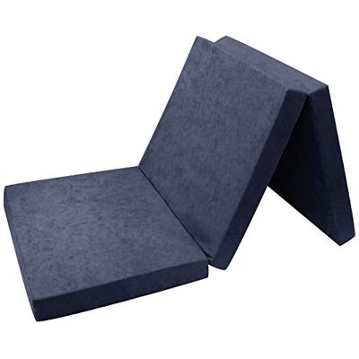 FORTISLINE Matelas d'appoint Pliable pour lit d'appoint futon Pouf 195 x 80 x 9 cm Couleur Bleu - Publicité FORTISLINE Matelas d'appoint Pliable pour lit d'appoint futon Pouf 195 x 80 x 9 cm Couleur Bleu - Publicité