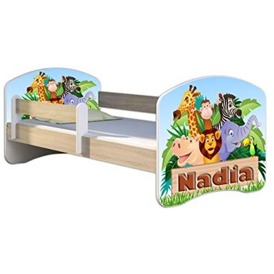 ACMA Lit Enfant Junior Sommier à Lattes Matelas Gratuite CHÊNE Sonoma II (02N Le prénom Animaux, 140 x 70 cm) - Publicité ACMA Lit Enfant Junior Sommier à Lattes Matelas Gratuite CHÊNE Sonoma II (02N Le prénom Animaux, 140 x 70 cm) - Publicité