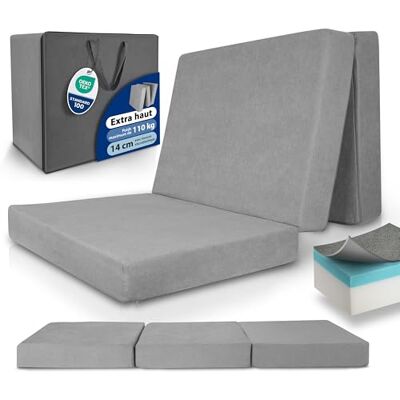Matelas pliant Beautissu VS95 - Gris 14cm, 90cm, 201 - Publicité Matelas pliant Beautissu VS95 - Gris 14cm, 90cm, 201 - Publicité