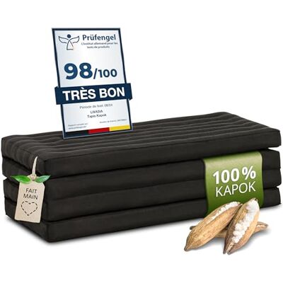 Livasia Matelas Pliable Durable en kapok 200x110x8cm Matelas d’invité Large, Tapis de Yoga, Lit d’invité, Chaise Longue pour Le Jardin et Le Balcon (Noir Uni) - Publicité Livasia Matelas Pliable Durable en kapok 200x110x8cm Matelas d’invité Large, Tapis de Yoga, Lit d’invité, Chaise Longue pour Le Jardin et Le Balcon (Noir Uni) - Publicité