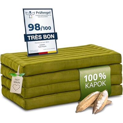 Livasia Matelas Pliable Durable en kapok 200x80x8cm Matelas d’invité, Matelas Pliable uni, Tapis de Yoga écologique, Lit d’invité Pliable, Chaise Longue Jardin et Balcon (Vert Uni) - Publicité Livasia Matelas Pliable Durable en kapok 200x80x8cm Matelas d’invité, Matelas Pliable uni, Tapis de Yoga écologique, Lit d’invité Pliable, Chaise Longue Jardin et Balcon (Vert Uni) - Publicité