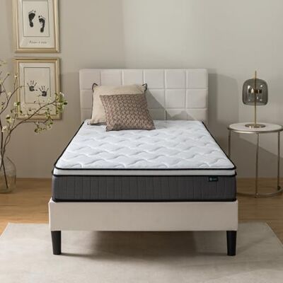 Zinus Matelas 90x190 cm Memoire de Forme Tight Top Épaisseur 25 cm Ressorts Ensachés & Mousse Haute Densité Certification Oeko-TEX Soutien Ergonomique Fabriqué Selon Les Normes Françaises - Publicité Zinus Matelas 90x190 cm Memoire de Forme Tight Top Épaisseur 25 cm Ressorts Ensachés & Mousse Haute Densité Certification Oeko-TEX Soutien Ergonomique Fabriqué Selon Les Normes Françaises - Publicité