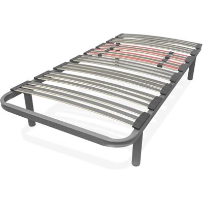 DUÉRMETE ONLINE Sommier multilattes renforcé avec régulateurs lombaires de 90 x 190 cm avec 4 Pieds de 25 cm Inclus - Publicité DUÉRMETE ONLINE Sommier multilattes renforcé avec régulateurs lombaires de 90 x 190 cm avec 4 Pieds de 25 cm Inclus - Publicité