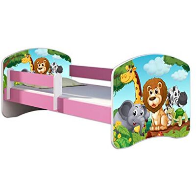 ACMA Lit Enfant 70 x 140 cm avec Matelas et Sommier à Lattes Lit Junior avec Barrière de Sécurité, Personnalisé Motif 02 Petits Animaux Rose, Lit pour Fille dès 3 Ans, Charge Jusqu’à 120 kg - Publicité ACMA Lit Enfant 70 x 140 cm avec Matelas et Sommier à Lattes Lit Junior avec Barrière de Sécurité, Personnalisé Motif 02 Petits Animaux Rose, Lit pour Fille dès 3 Ans, Charge Jusqu’à 120 kg - Publicité