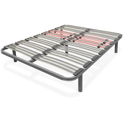DUÉRMETE ONLINE Sommier multilattes renforcé avec régulateurs lombaires de 135 x 190 cm avec 5 Pieds de 25 cm Inclus - Publicité DUÉRMETE ONLINE Sommier multilattes renforcé avec régulateurs lombaires de 135 x 190 cm avec 5 Pieds de 25 cm Inclus - Publicité