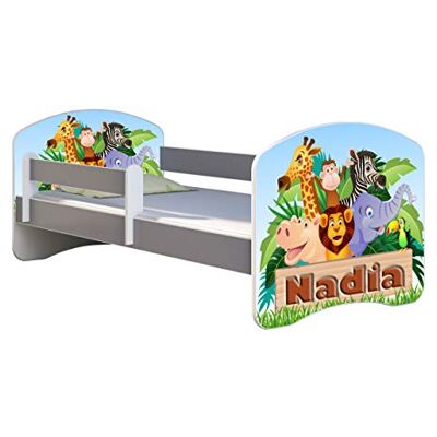 ACMA Lit Enfant Junior Sommier à Lattes Matelas sommier Gratuite Gris Meubles pour Enfants II (02N Le prénom Animaux, 180 x 80 cm) - Publicité ACMA Lit Enfant Junior Sommier à Lattes Matelas sommier Gratuite Gris Meubles pour Enfants II (02N Le prénom Animaux, 180 x 80 cm) - Publicité