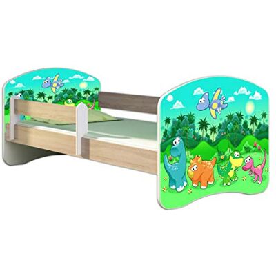 ACMA Lit Enfant Junior Sommier à Lattes Matelas Gratuite CHÊNE Sonoma II (30 Dinosaures, 140 x 70 cm) - Publicité ACMA Lit Enfant Junior Sommier à Lattes Matelas Gratuite CHÊNE Sonoma II (30 Dinosaures, 140 x 70 cm) - Publicité