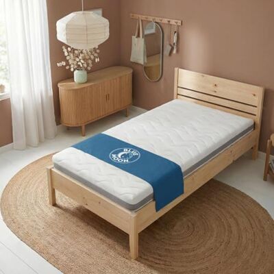 BLUE MOON Matelas 3D Twist 90x200 Mousse Ferme Haute Résilience 15 cm Aération 3D Densité 28 kg/m³ 5 Zones de Confort Livré Compressé Compatible IKEA Fabriqué en Belgique - Publicité BLUE MOON Matelas 3D Twist 90x200 Mousse Ferme Haute Résilience 15 cm Aération 3D Densité 28 kg/m³ 5 Zones de Confort Livré Compressé Compatible IKEA Fabriqué en Belgique - Publicité