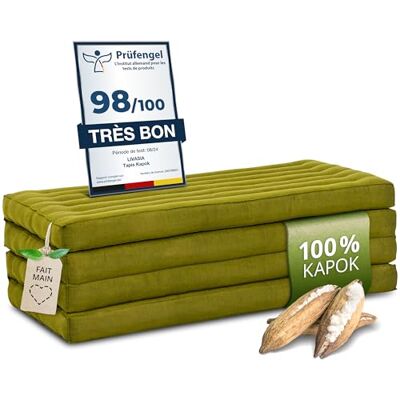 Livasia Matelas Pliable Durable en kapok 200x110x8cm Matelas d’invité Large, Matelas Pliable, Tapis de Yoga, Lit d’invité, Chaise Longue pour Le Jardin et Le Balcon (Vert Uni) - Publicité Livasia Matelas Pliable Durable en kapok 200x110x8cm Matelas d’invité Large, Matelas Pliable, Tapis de Yoga, Lit d’invité, Chaise Longue pour Le Jardin et Le Balcon (Vert Uni) - Publicité