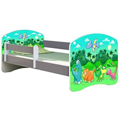 ACMA Lit Enfant Junior Sommier à Lattes Matelas sommier Gratuite Gris Meubles pour Enfants II (30 Dinosaures, 160 x 80 cm) - Publicité ACMA Lit Enfant Junior Sommier à Lattes Matelas sommier Gratuite Gris Meubles pour Enfants II (30 Dinosaures, 160 x 80 cm) - Publicité