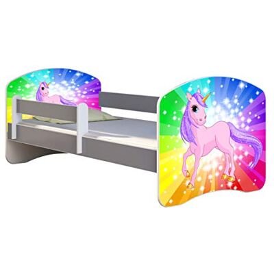 ACMA Lit Enfant Junior Sommier à Lattes Matelas sommier Gratuite Gris Meubles pour Enfants II (18 Poney Arc-en-Ciel, 160 x 80 cm) - Publicité ACMA Lit Enfant Junior Sommier à Lattes Matelas sommier Gratuite Gris Meubles pour Enfants II (18 Poney Arc-en-Ciel, 160 x 80 cm) - Publicité