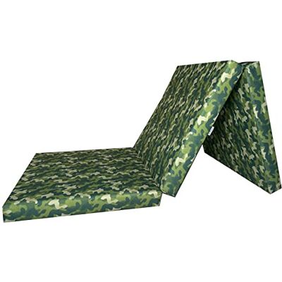 FORTISLINE Matelas Pliant 3 Parties 195 x 60 x 9 cm, Camouflage Vert Matelas d’appoint Pliable pour invité, Voyage et Camping, Housse Lavable - Publicité FORTISLINE Matelas Pliant 3 Parties 195 x 60 x 9 cm, Camouflage Vert Matelas d’appoint Pliable pour invité, Voyage et Camping, Housse Lavable - Publicité