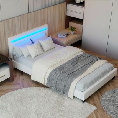 Juskys - Verona - Blanc - 120 x 200 cm - Bed - Publicité Juskys - Verona - Blanc - 120 x 200 cm - Bed - Publicité