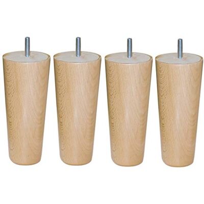 Margot 3700527843551 Conique Lot de 4 Pieds de Sommier, Vernis Naturel, Hauteur 15 cm - Publicité Margot 3700527843551 Conique Lot de 4 Pieds de Sommier, Vernis Naturel, Hauteur 15 cm - Publicité