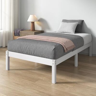 Zinus Ellie Lit en Bambou 90x190 cm – Cadre de lit Moderne et Léger avec Sommier à Lattes en Bois 35,5 cm d'Espace de Rangement sous Le Lit Design Écologique – Blanc - Publicité Zinus Ellie Lit en Bambou 90x190 cm – Cadre de lit Moderne et Léger avec Sommier à Lattes en Bois 35,5 cm d'Espace de Rangement sous Le Lit Design Écologique – Blanc - Publicité