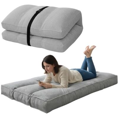 bananair Futon 1 Place Épais & Confortable Fabriqué en France, Housse Lavable, Idéal comme Matelas de Sol, d'Appoint, Chauffeuse Futon Pliable, Sangle de Rangement Incluse (90x190 cm, Gris Clair) - Publicité bananair Futon 1 Place Épais & Confortable Fabriqué en France, Housse Lavable, Idéal comme Matelas de Sol, d'Appoint, Chauffeuse Futon Pliable, Sangle de Rangement Incluse (90x190 cm, Gris Clair) - Publicité