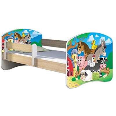 ACMA Lit Enfant Junior Sommier à Lattes Matelas Gratuite CHÊNE Sonoma II (34 Ferme, 140 x 70 cm) - Publicité ACMA Lit Enfant Junior Sommier à Lattes Matelas Gratuite CHÊNE Sonoma II (34 Ferme, 140 x 70 cm) - Publicité