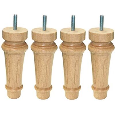 Margot 3700527828183 Royal LOUIS XVI Lot de 4 Pieds de lit Bois Vernis naturel Hauteur 15 cm - Publicité Margot 3700527828183 Royal LOUIS XVI Lot de 4 Pieds de lit Bois Vernis naturel Hauteur 15 cm - Publicité