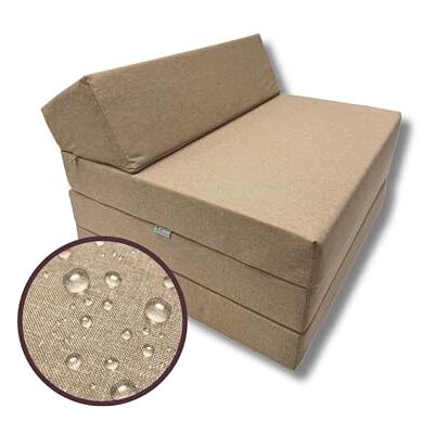 FORTISLINE Matelas pliant, 200 x 70 x 10 cm, en 3 parties, pour invités, de camping, avec housse extérieure imperméable, cubique, lit d'invité, matelas de caravane, beige - Publicité FORTISLINE Matelas pliant, 200 x 70 x 10 cm, en 3 parties, pour invités, de camping, avec housse extérieure imperméable, cubique, lit d'invité, matelas de caravane, beige - Publicité