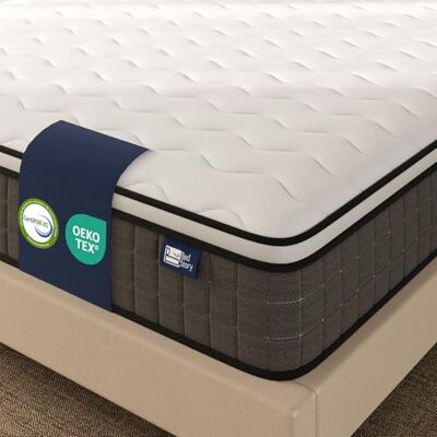 BedStory Matelas à ressorts ensachés 140 x 200 cm Dureté H3/H4 20 cm Certifié Öko-Tex Gris foncé - Publicité BedStory Matelas à ressorts ensachés 140 x 200 cm Dureté H3/H4 20 cm Certifié Öko-Tex Gris foncé - Publicité