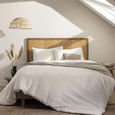 Terre de Nuit - Tête de lit Marqueterie 140 cm - Oak - Headboard - Publicité Terre de Nuit - Tête de lit Marqueterie 140 cm - Oak - Headboard - Publicité