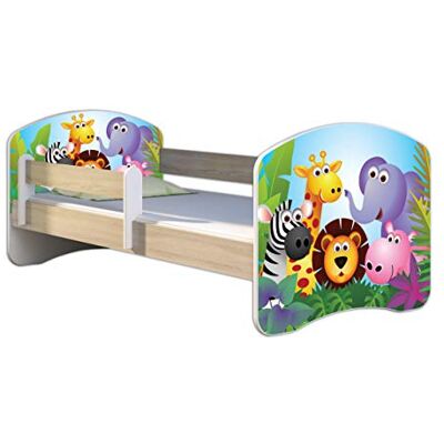 ACMA Lit Enfant Junior Sommier à Lattes Matelas Gratuite CHÊNE Sonoma II (01 Zoo, 160 x 80 cm) - Publicité ACMA Lit Enfant Junior Sommier à Lattes Matelas Gratuite CHÊNE Sonoma II (01 Zoo, 160 x 80 cm) - Publicité