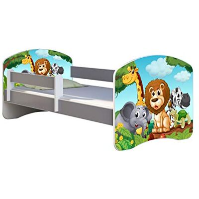 ACMA Lit Enfant Junior Sommier à Lattes Matelas sommier Gratuite Gris Meubles pour Enfants II (02 Petits Animaux, 140 x 70 cm) - Publicité ACMA Lit Enfant Junior Sommier à Lattes Matelas sommier Gratuite Gris Meubles pour Enfants II (02 Petits Animaux, 140 x 70 cm) - Publicité