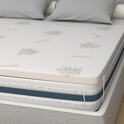 MIASUITE Surmatelas en Mousse d’Eau Aloe Vera - Orthopédique, 3cm - Publicité MIASUITE Surmatelas en Mousse d’Eau Aloe Vera - Orthopédique, 3cm - Publicité