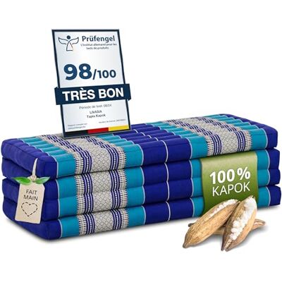 Livasia Matelas Pliable Durable en kapok 200x110x8cm Matelas d’invité Large, Matelas Pliable, Tapis de Yoga, Lit d’invité, Chaise Longue pour Le Jardin et Le Balcon (Bleu) - Publicité Livasia Matelas Pliable Durable en kapok 200x110x8cm Matelas d’invité Large, Matelas Pliable, Tapis de Yoga, Lit d’invité, Chaise Longue pour Le Jardin et Le Balcon (Bleu) - Publicité