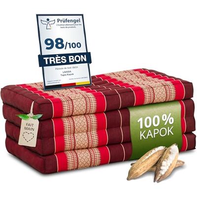 Livasia Matelas pliable durable en kapok 200x80x8cm Matelas d’invité, Matelas pliable pour camionnette, Tapis de yoga, Lit d’invité pliable, Chaise longue pour le jardin et le balcon (Rouge Rubis) - Publicité Livasia Matelas pliable durable en kapok 200x80x8cm Matelas d’invité, Matelas pliable pour camionnette, Tapis de yoga, Lit d’invité pliable, Chaise longue pour le jardin et le balcon (Rouge Rubis) - Publicité