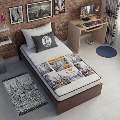 BLUE MOON Matelas Mousse New York 90x190. Mousse profilée 5 Zones de Confort. Épaisseur 15cm – Fabriqué en Belgique - Publicité BLUE MOON Matelas Mousse New York 90x190. Mousse profilée 5 Zones de Confort. Épaisseur 15cm – Fabriqué en Belgique - Publicité