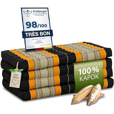 Livasia Matelas pliable durable en kapok 200x80x8cm Matelas d’invité, Matelas pliable pour camionnette, Tapis de yoga, Lit d’invité pliable, Chaise longue pour le jardin et le balcon (Noir/Orange) - Publicité Livasia Matelas pliable durable en kapok 200x80x8cm Matelas d’invité, Matelas pliable pour camionnette, Tapis de yoga, Lit d’invité pliable, Chaise longue pour le jardin et le balcon (Noir/Orange) - Publicité