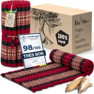 livasia tapis enroulable étroit M 200x75x4,5cm Lit d’invité 1 personne à motif, Lit de voyage coffre, Matelas thaï kapok jardin, fait main - Publicité livasia tapis enroulable étroit M 200x75x4,5cm Lit d’invité 1 personne à motif, Lit de voyage coffre, Matelas thaï kapok jardin, fait main - Publicité