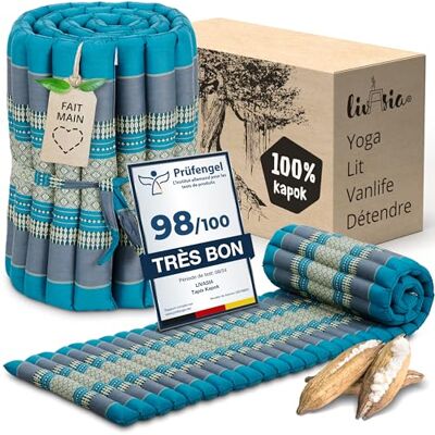 Livasia Tapis Enroulable Matelas Enroulable étroit S, Lit d’invité Matelas d’invité 1 Personne, Lit de Voyage Coffre, Tapis thaï kapok Jardin Balcon Fait Main 210x50x4,5cm (Bleu Ciel) - Publicité Livasia Tapis Enroulable Matelas Enroulable étroit S, Lit d’invité Matelas d’invité 1 Personne, Lit de Voyage Coffre, Tapis thaï kapok Jardin Balcon Fait Main 210x50x4,5cm (Bleu Ciel) - Publicité