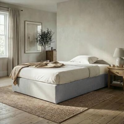 IDIMEX Sommier tapissier Maya 90 x 190 cm Structure en Bois et revêtement en Tissu Gris, Cadre de lit avec Pieds et sommier à Lattes pour 1 Personne - Publicité IDIMEX Sommier tapissier Maya 90 x 190 cm Structure en Bois et revêtement en Tissu Gris, Cadre de lit avec Pieds et sommier à Lattes pour 1 Personne - Publicité