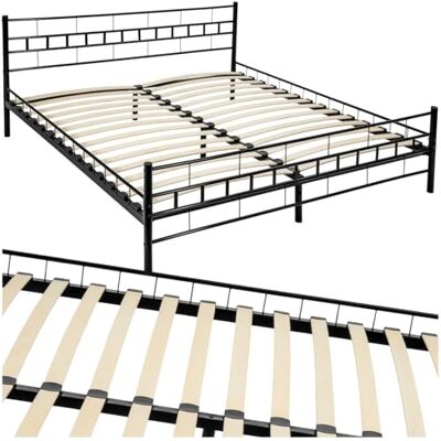 tectake ® Cadre de lit avec sommier en Bois Lit 180x200 cm Cadre en Acier laqué époxy 2 Personnes Double Chambre Adulte, ado ou Enfant Moderne Meuble Chambre pour Matelas 180x200 - Publicité tectake ® Cadre de lit avec sommier en Bois Lit 180x200 cm Cadre en Acier laqué époxy 2 Personnes Double Chambre Adulte, ado ou Enfant Moderne Meuble Chambre pour Matelas 180x200 - Publicité