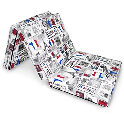 Natalia Spzoo Matelas lit futon Pliable Pliant 195 x 65 x 10 cm Choix de Designs Multicolore (Paris) - Publicité Natalia Spzoo Matelas lit futon Pliable Pliant 195 x 65 x 10 cm Choix de Designs Multicolore (Paris) - Publicité