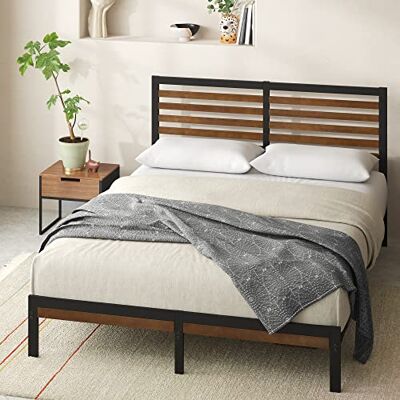 Zinus Kai Lit 2 Personnes 140 x 190 cm Cadre de Lit en Métal et Bambou avec Tête de Lit Support à Lattes Métalliques Marron et Noir - Publicité Zinus Kai Lit 2 Personnes 140 x 190 cm Cadre de Lit en Métal et Bambou avec Tête de Lit Support à Lattes Métalliques Marron et Noir - Publicité