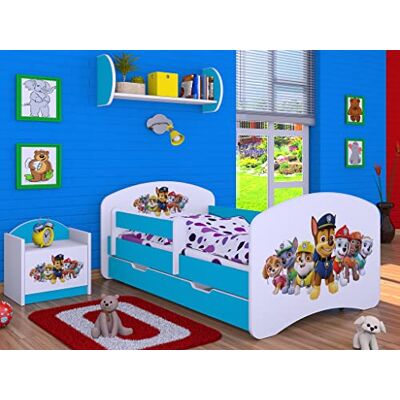 BDW Lit Enfant Super Dog lit bébé avec Matelas et tiroir lit antichute Confortable et Durable Chambre d'enfant Bleu (Motif 3) 180x90 - Publicité BDW Lit Enfant Super Dog lit bébé avec Matelas et tiroir lit antichute Confortable et Durable Chambre d'enfant Bleu (Motif 3) 180x90 - Publicité