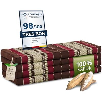 Livasia Matelas Pliable Durable en kapok 200x110x8cm Matelas d’invité Large, Matelas Pliable, Tapis de Yoga, Lit d’invité, Chaise Longue pour Le Jardin et Le Balcon (Bordeaux) - Publicité Livasia Matelas Pliable Durable en kapok 200x110x8cm Matelas d’invité Large, Matelas Pliable, Tapis de Yoga, Lit d’invité, Chaise Longue pour Le Jardin et Le Balcon (Bordeaux) - Publicité