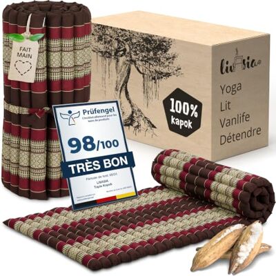 livasia tapis enroulable étroit M 200x75x4,5cm Lit d’invité 1 personne à motif, Lit de voyage coffre, Matelas thaï kapok jardin, fait main (Bordeaux) - Publicité livasia tapis enroulable étroit M 200x75x4,5cm Lit d’invité 1 personne à motif, Lit de voyage coffre, Matelas thaï kapok jardin, fait main (Bordeaux) - Publicité