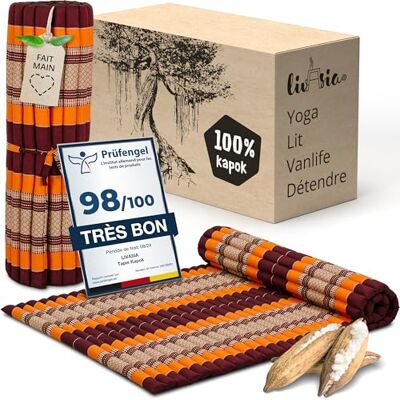 livasia tapis enroulable matelas enroulable large confortable L 200x110x4,5cm Lit matelas d’invité 1 personne, Lit de voyage coffre, Matelas thaï kapok jardin balcon fait main - Publicité livasia tapis enroulable matelas enroulable large confortable L 200x110x4,5cm Lit matelas d’invité 1 personne, Lit de voyage coffre, Matelas thaï kapok jardin balcon fait main - Publicité