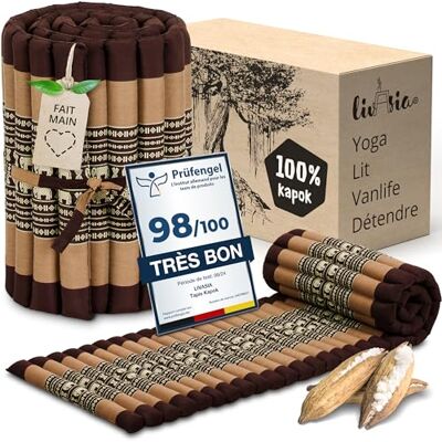 livasia tapis enroulable matelas enroulable étroit S, Lit d’invité matelas d’invité 1 personne, Lit de voyage coffre, Tapis thaï kapok jardin balcon fait main 210x50x4,5cm (Marron/Éléphants) - Publicité livasia tapis enroulable matelas enroulable étroit S, Lit d’invité matelas d’invité 1 personne, Lit de voyage coffre, Tapis thaï kapok jardin balcon fait main 210x50x4,5cm (Marron/Éléphants) - Publicité