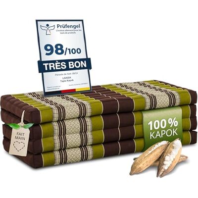 Livasia Matelas Pliable Durable en kapok 200x110x8cm Matelas d’invité Large, Matelas Pliable, Tapis de Yoga, Lit d’invité, Chaise Longue pour Le Jardin et Le Balcon (Marron/Vert) - Publicité Livasia Matelas Pliable Durable en kapok 200x110x8cm Matelas d’invité Large, Matelas Pliable, Tapis de Yoga, Lit d’invité, Chaise Longue pour Le Jardin et Le Balcon (Marron/Vert) - Publicité