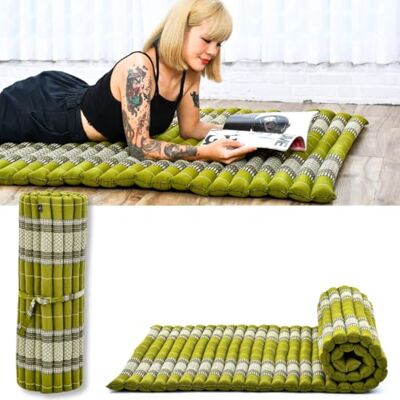 LEEWADEE Tapis Thai Enroulable Large 190 x 100 cm Kapok Tapis de Sol Massage & Sommeil Alternative Futon - Publicité LEEWADEE Tapis Thai Enroulable Large 190 x 100 cm Kapok Tapis de Sol Massage & Sommeil Alternative Futon - Publicité