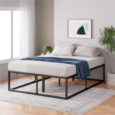 Zinus Joseph Cadre de lit en métal 160 x 200 cm 46cm Sommier Support de Lattes en Bois Plateforme Rangement sous Le lit Noir - Publicité Zinus Joseph Cadre de lit en métal 160 x 200 cm 46cm Sommier Support de Lattes en Bois Plateforme Rangement sous Le lit Noir - Publicité