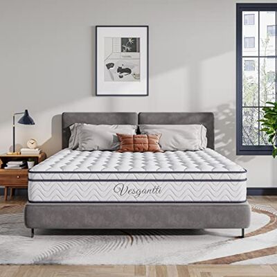 Vesgantti Matelas 140x190cm, 26cm Épaisseur, Matelas à Ressorts Ensachés Indépendant, Multicouches Extra Confort 7 Zones, Ferme Moyenne, Orthopédique, Oko-Tex (H3, Box-Top) - Publicité Vesgantti Matelas 140x190cm, 26cm Épaisseur, Matelas à Ressorts Ensachés Indépendant, Multicouches Extra Confort 7 Zones, Ferme Moyenne, Orthopédique, Oko-Tex (H3, Box-Top) - Publicité