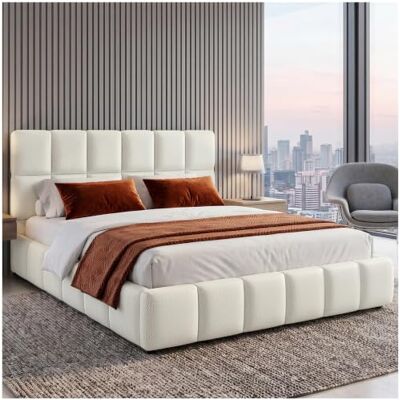 tectake ® Ensemble Lit capitonné 180 x 200 cm, Cadre de Lit rembourré avec Motif matelassé, Sommier à Lattes, Structure Solide Bois & Acier, Montage Facile, Max. 250 kg Tissu Teddy Crème - Publicité tectake ® Ensemble Lit capitonné 180 x 200 cm, Cadre de Lit rembourré avec Motif matelassé, Sommier à Lattes, Structure Solide Bois & Acier, Montage Facile, Max. 250 kg Tissu Teddy Crème - Publicité