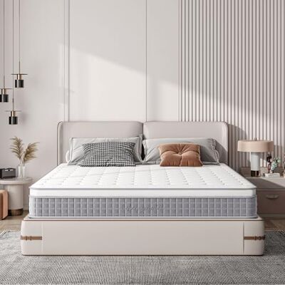 Vesgantti Matelas 140x190cm, Épaisseur 25cm, Matelas à Ressorts Ensachés en Mousse Mémoire de Forme, 7 Zones de Confort, Ferme Moyenne, Orthopédique, Oeko-Tex (H3, Box-Top Nova Fashion) - Publicité Vesgantti Matelas 140x190cm, Épaisseur 25cm, Matelas à Ressorts Ensachés en Mousse Mémoire de Forme, 7 Zones de Confort, Ferme Moyenne, Orthopédique, Oeko-Tex (H3, Box-Top Nova Fashion) - Publicité