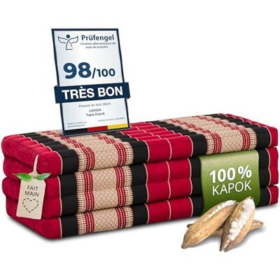 Livasia Matelas Pliable Durable en kapok 200x110x8cm Matelas d’invité Large, Tapis de Yoga, Lit d’invité, Chaise Longue pour Le Jardin et Le Balcon (Rouge/Noir) - Publicité Livasia Matelas Pliable Durable en kapok 200x110x8cm Matelas d’invité Large, Tapis de Yoga, Lit d’invité, Chaise Longue pour Le Jardin et Le Balcon (Rouge/Noir) - Publicité